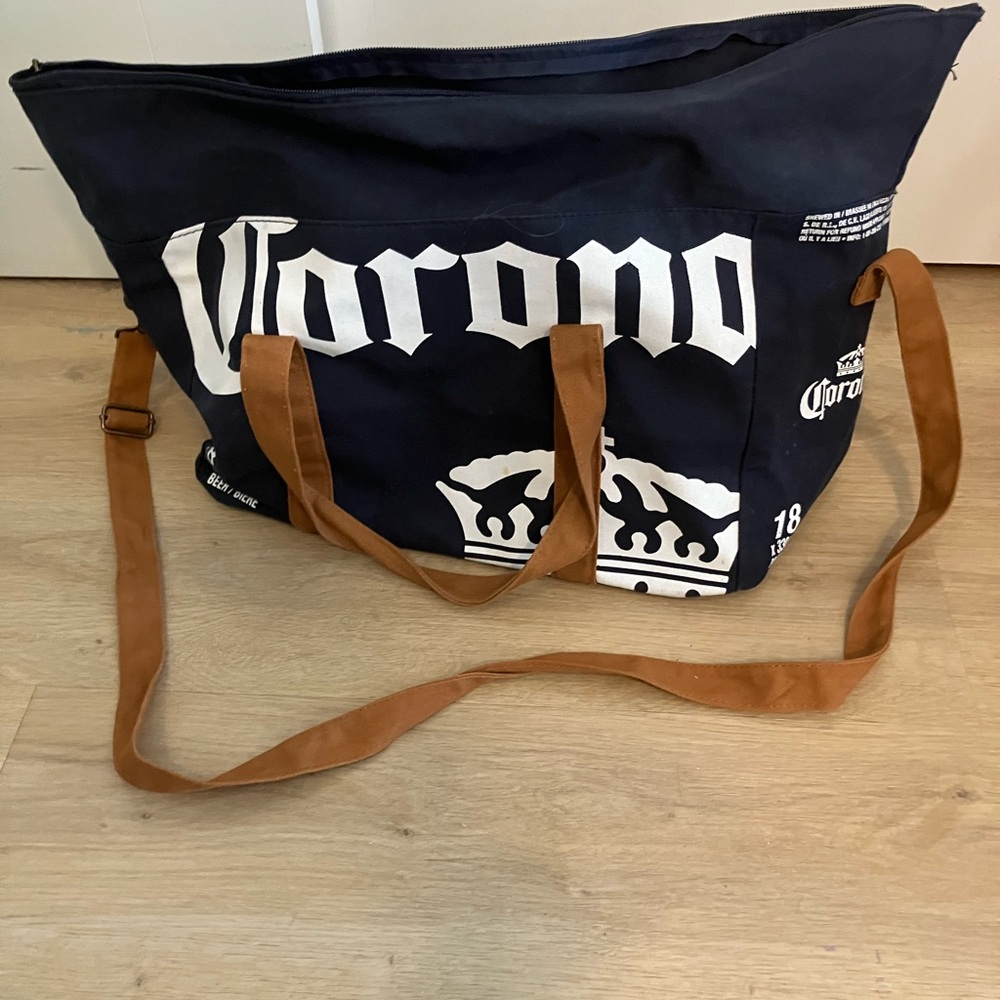 Corona Blue and Tan Duffel Bag